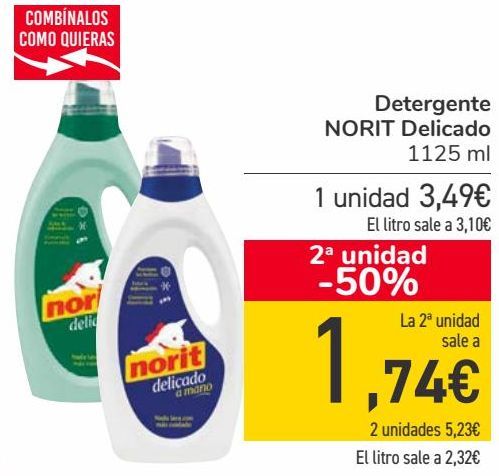 Oferta de Detergente NORIT Delicado  por 3,49€