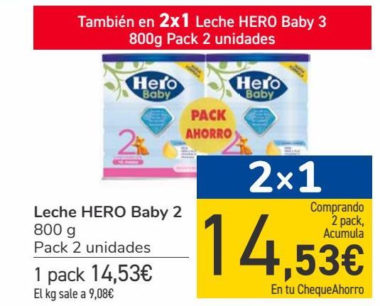 Oferta de Leche HERO Baby 2  por 14,53€
