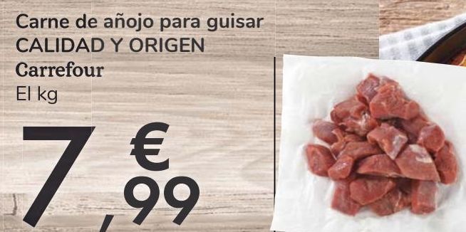 Oferta de Carne de añojo para guisar CALIDAD Y ORIGEN Carrefour  por 7,99€