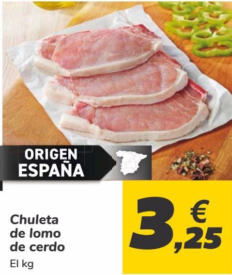 Oferta de Chuleta de lomo de cerdo  por 3,25€