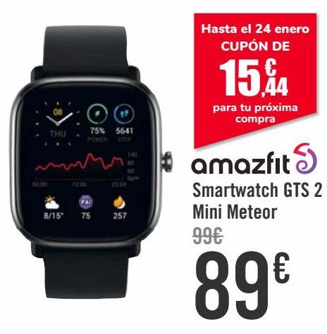 Oferta de Amazfit Smartwatch GTS 2 Mini Meteor  por 89€