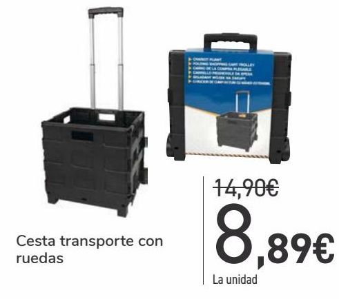 Oferta de Cesta transporte con ruedas  por 8,99€