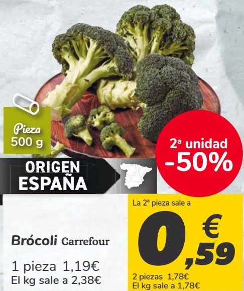 Oferta de Brócoli Carrefour  por 1,19€