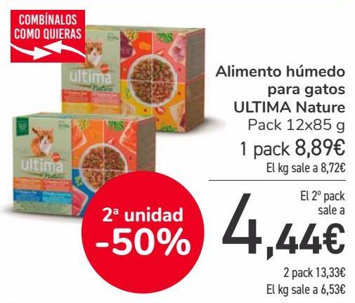 Oferta de Alimento húmedo para gatos ULTIMA Nature  por 8,89€