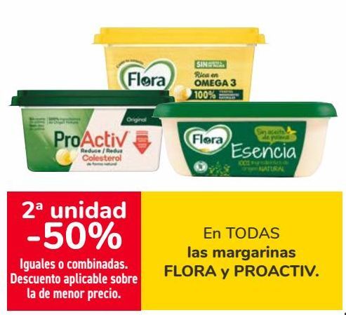 Oferta de En TODAS las margarinas FLORA y PROACTIV  por 