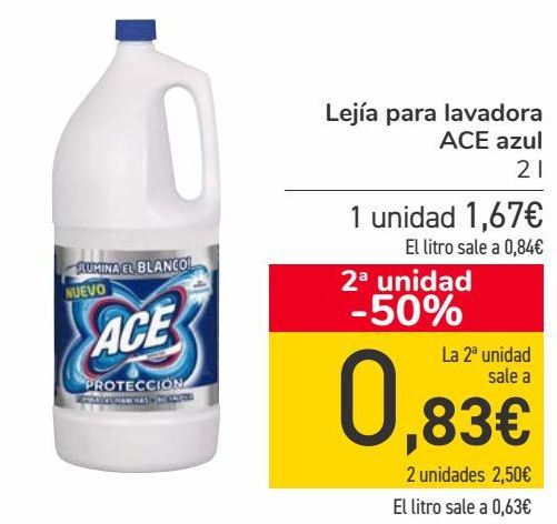 Oferta de Lejía para lavadora ACE Azul  por 1,67€