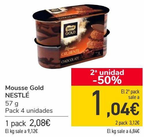 Oferta de Mousse Gold NESTLÉ  por 2,08€