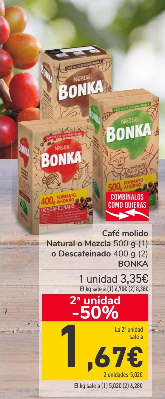 Oferta de Café molido Natural o Mezcla o Descafeinado  por 3,35€