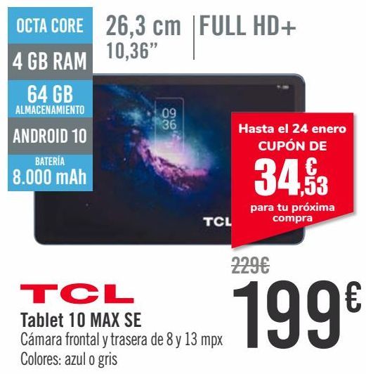 Oferta de TCL Tablet 10 MAX SE  por 199€