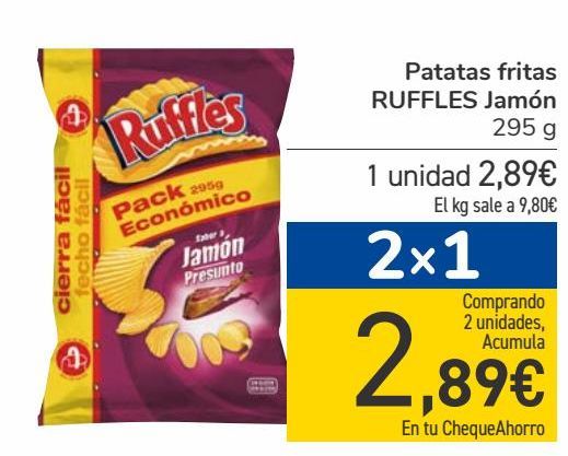 Oferta de Patatas fritas RUFFLES Jamón  por 2,89€