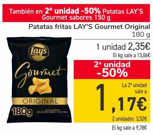 Oferta de Patatas fritas LAY'S Gourmet Original  por 2,35€