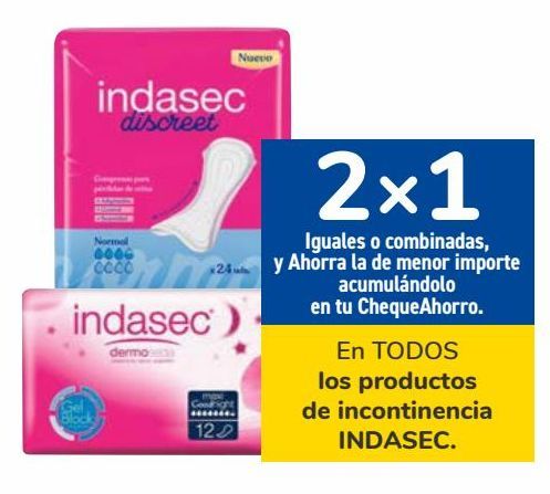 Oferta de En TODOS los productos de incontinencia INDASEC por 