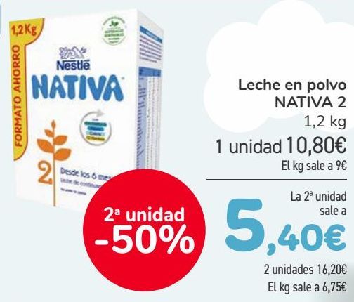 Oferta de Leche en polvo NATIVA 2  por 10,8€