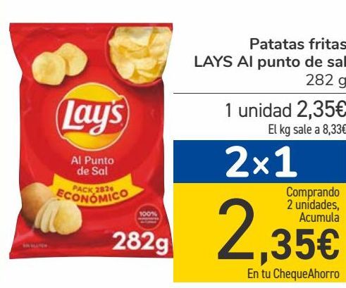 Oferta de Patatas fritas LAYS Al punto de sal  por 2,35€