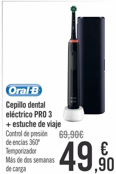 Oferta de Oral-B Cepillo dental eléctrico PRO 3 + estuche de viaje  por 49,9€