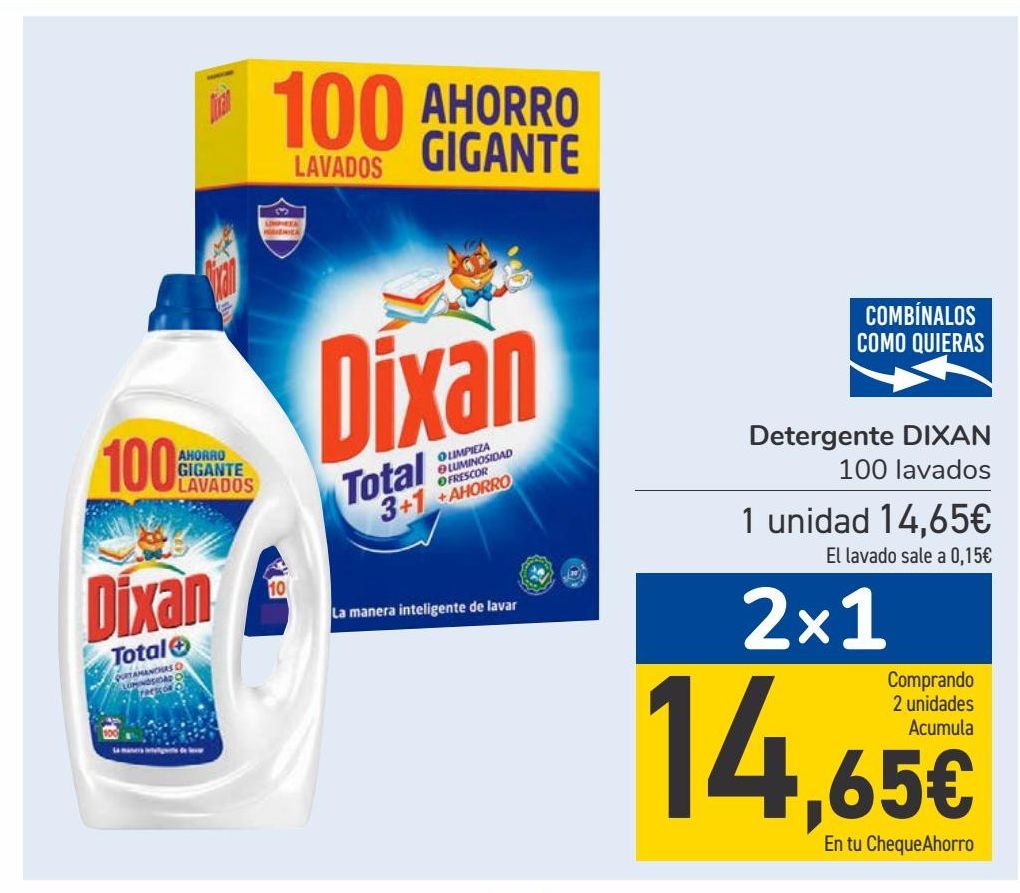 Oferta de Detergente DIXAN  por 14,65€