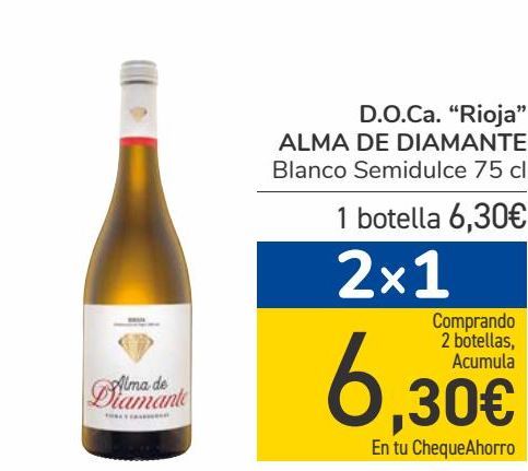 Oferta de D.O.Ca 'Rioja'' ALMA DE DIAMANTE  por 6,3€