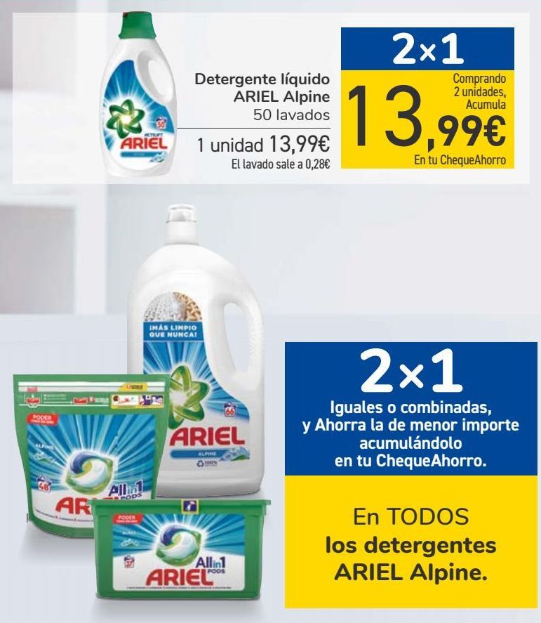 Oferta de En TODOS los detergentes ARIEL Alpine por 
