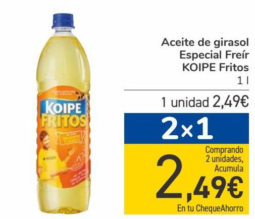 Oferta de Aceite de girasol Especial Freír KOIPE Fritos  por 2,49€