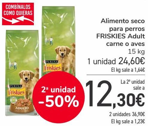 Oferta de Alimento seco para perros FRISKIES Adult carne o aves  por 24,6€