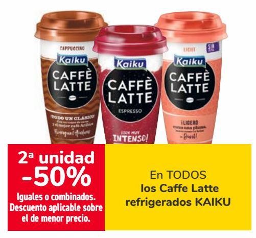 Oferta de En TODOS los caffe Latte refrigerados KAIKU  por 