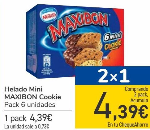 Oferta de Helado Mini MAXIBON Cookie  por 4,39€