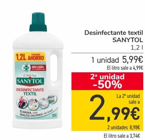 Oferta de Desinfectante textil SANYTOL  por 5,99€