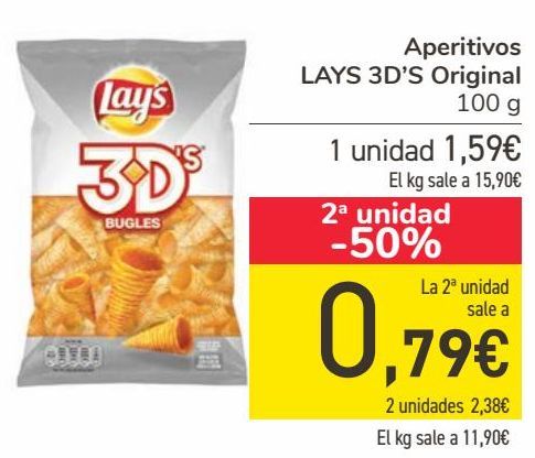 Oferta de Aperitivos LAYS 3D'S Original  por 1,59€