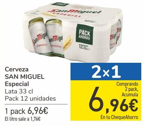Oferta de Cerveza SAN MIGUEL Especial por 6,96€