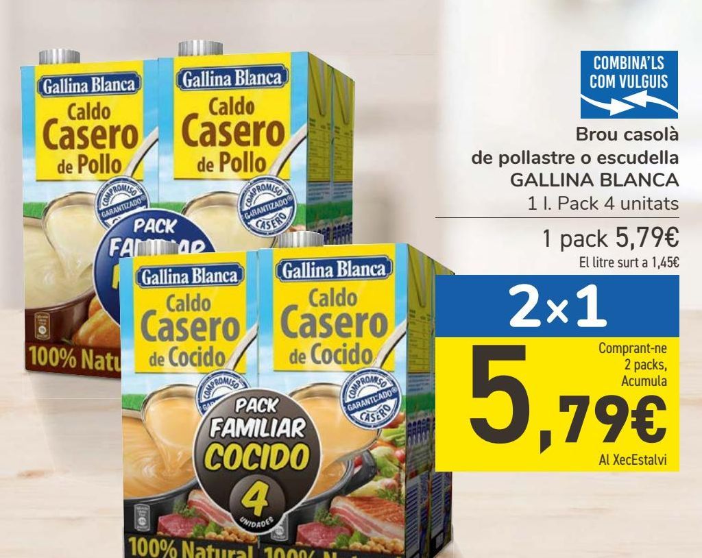 Oferta de Caldo casero de pollo o cocido GALLINA BLANCA por 5,79€