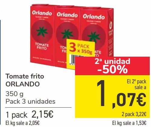 Oferta de Tomate frito ORLANDO  por 2,15€