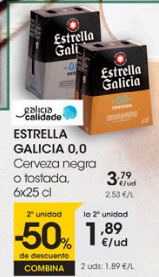 Oferta de Cerveza negra Estrella Galicia por 3,79€