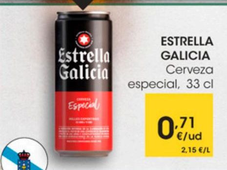 Oferta de Cerveza Estrella Galicia por 0,71€