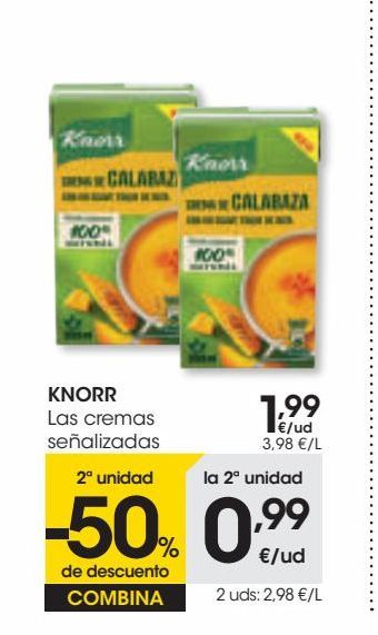 Oferta de Las cremas señalizadas Knorr por 1,99€