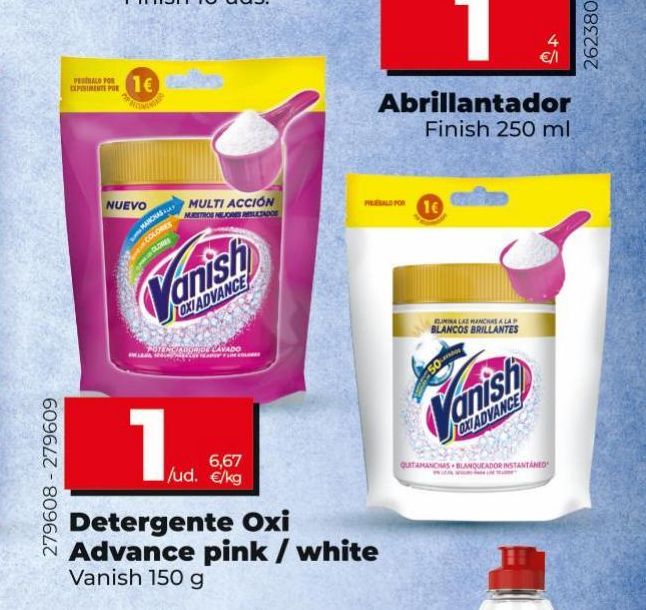 Oferta de Detergente  Oxi Advance pink/white Vanish 150g por 1€