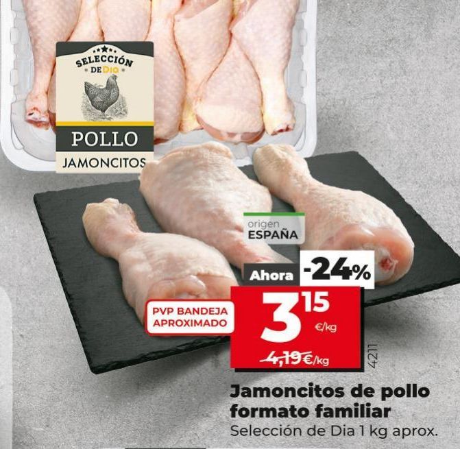 Oferta de Jamoncitos de pollo formato familiar por 3,15€
