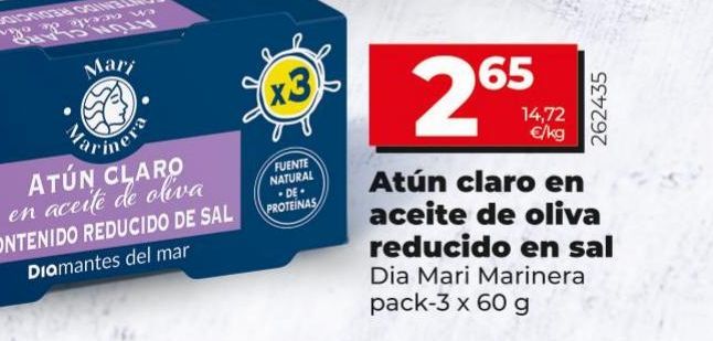 Oferta de Atún claro en aceite de oliva reducido en sal por 2,65€