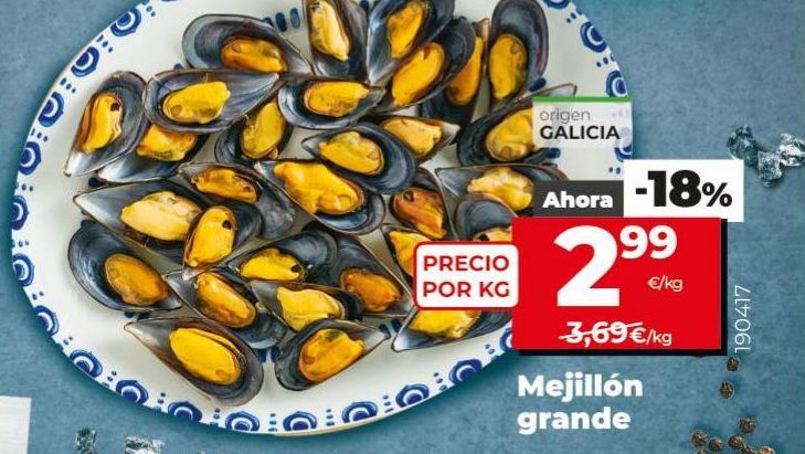 Oferta de Mejillón grande (Origen Galicia) por 2,99€