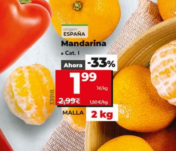 Oferta de Mandarinas (malla 2 Kg) por 1,99€