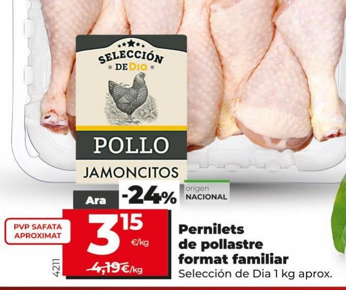 Oferta de Jamoncitos de pollo formato familiar por 3,15€
