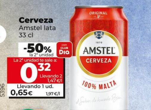 Oferta de Cerveza Amstel por 0,65€