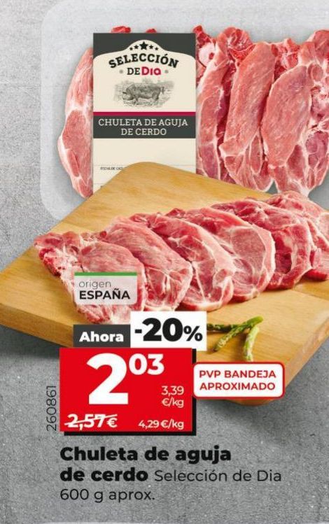 Oferta de Chuletas de cerdo Dia por 2,03€
