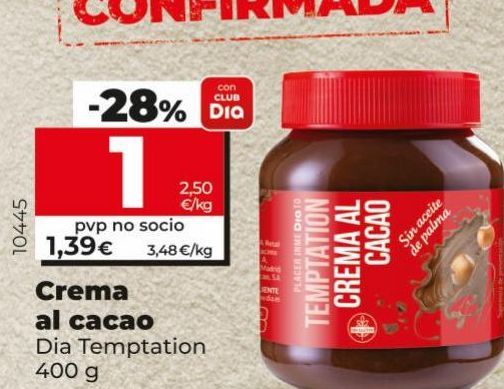Oferta de Crema de cacao Dia por 1,39€