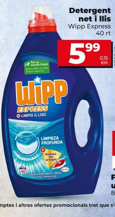 Oferta de Detergente WiPP Express por 5,99€