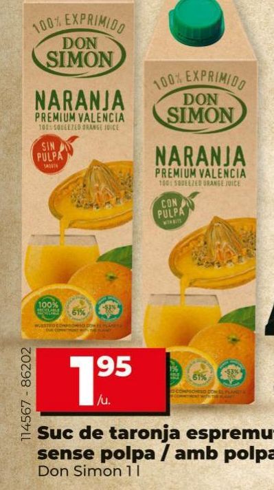 Oferta de Zumo de naranja Don Simón por 1,95€