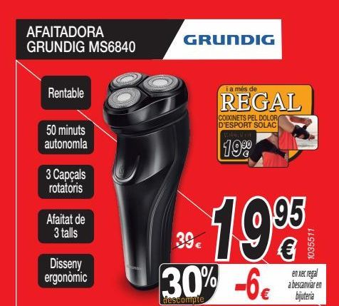 Oferta de Afeitadora Grundig por 19,95€