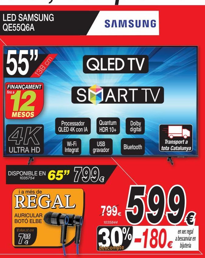 Oferta de Smart tv led 55'' Samsung por 599€