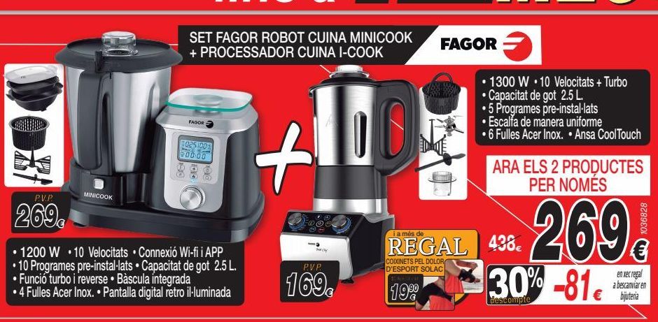 Oferta de Set robot de cocina Fagor + Procesador de cocina  por 269€