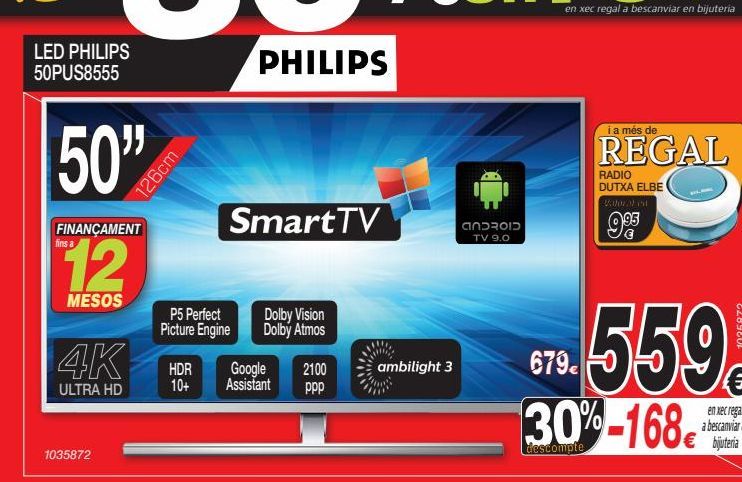 Oferta de Smart tv led 50'' Philips por 559€