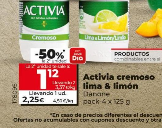 Oferta de Activia 0% MG natural por 2,25€